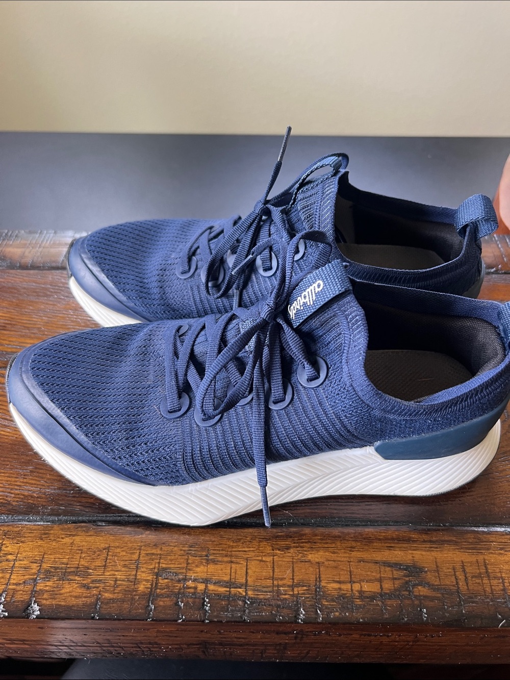 Womens All Bird Navy Knit Athletic Sneakers